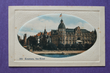 Ansichtskarte AK Konstanz 1930-1960 See Hotel Prägekarte